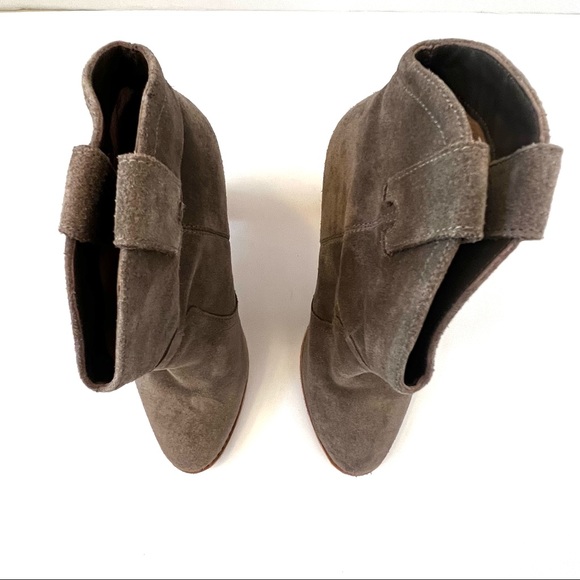 Joie Taupe Tan Suede Booties Sz 38.5   B21/7 - Picture 4 of 13